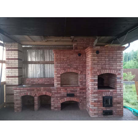 Русская печь, печь под казан, барбекю, разделочный стол, мойка