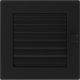 Вентиляционная решетка Черная с задвижкой (17*17) 17CX