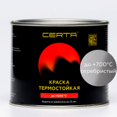 Краска термостойкая (до 700°С; 0,5 кг) ПАТИНА Серебро, CERTA